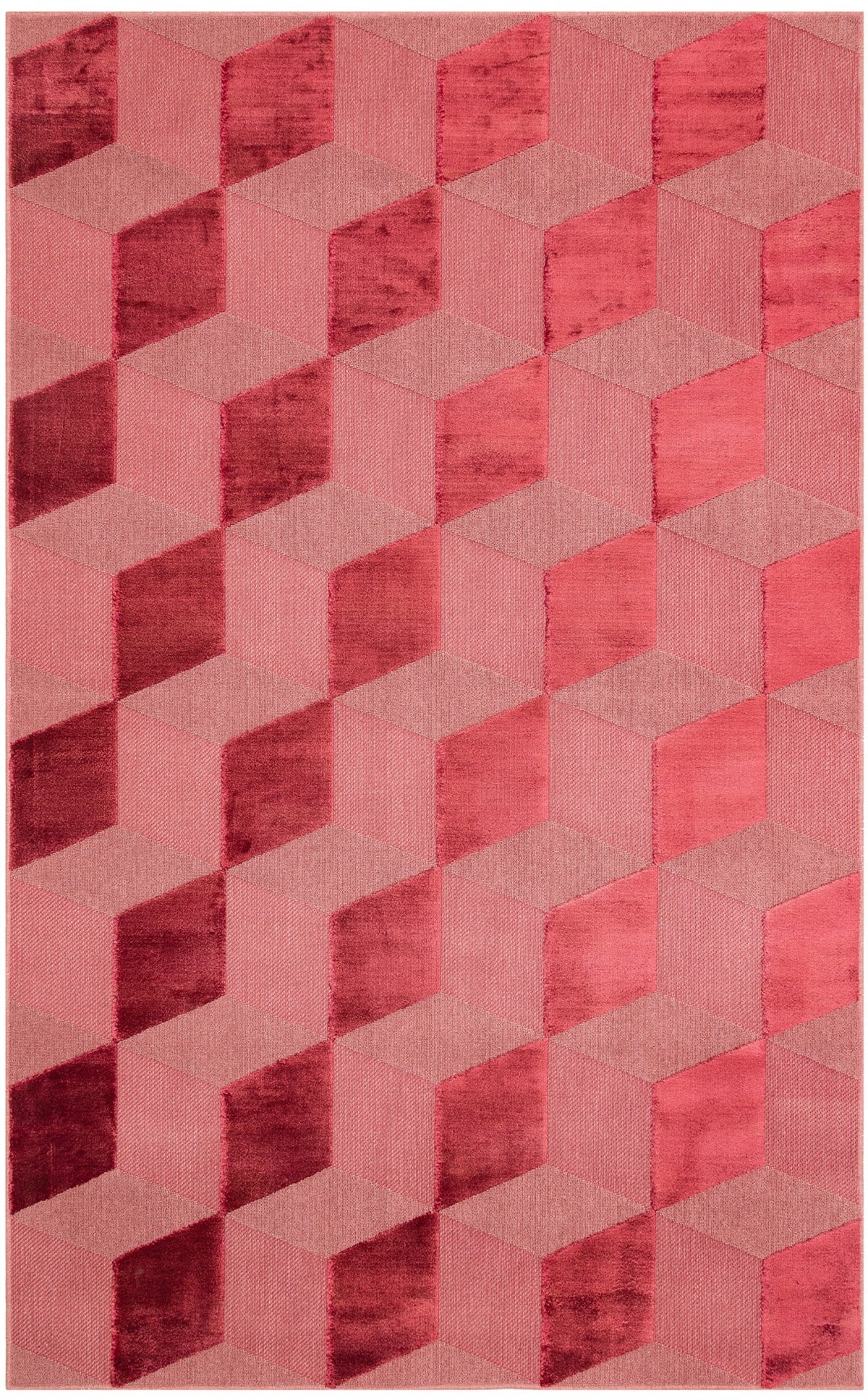 ZENITH DYED ZNT 05 BURGUNDY DYED  Yüksek Alçak Dokulu Naturel Yün ve Viskon Modern Dokuma Halı