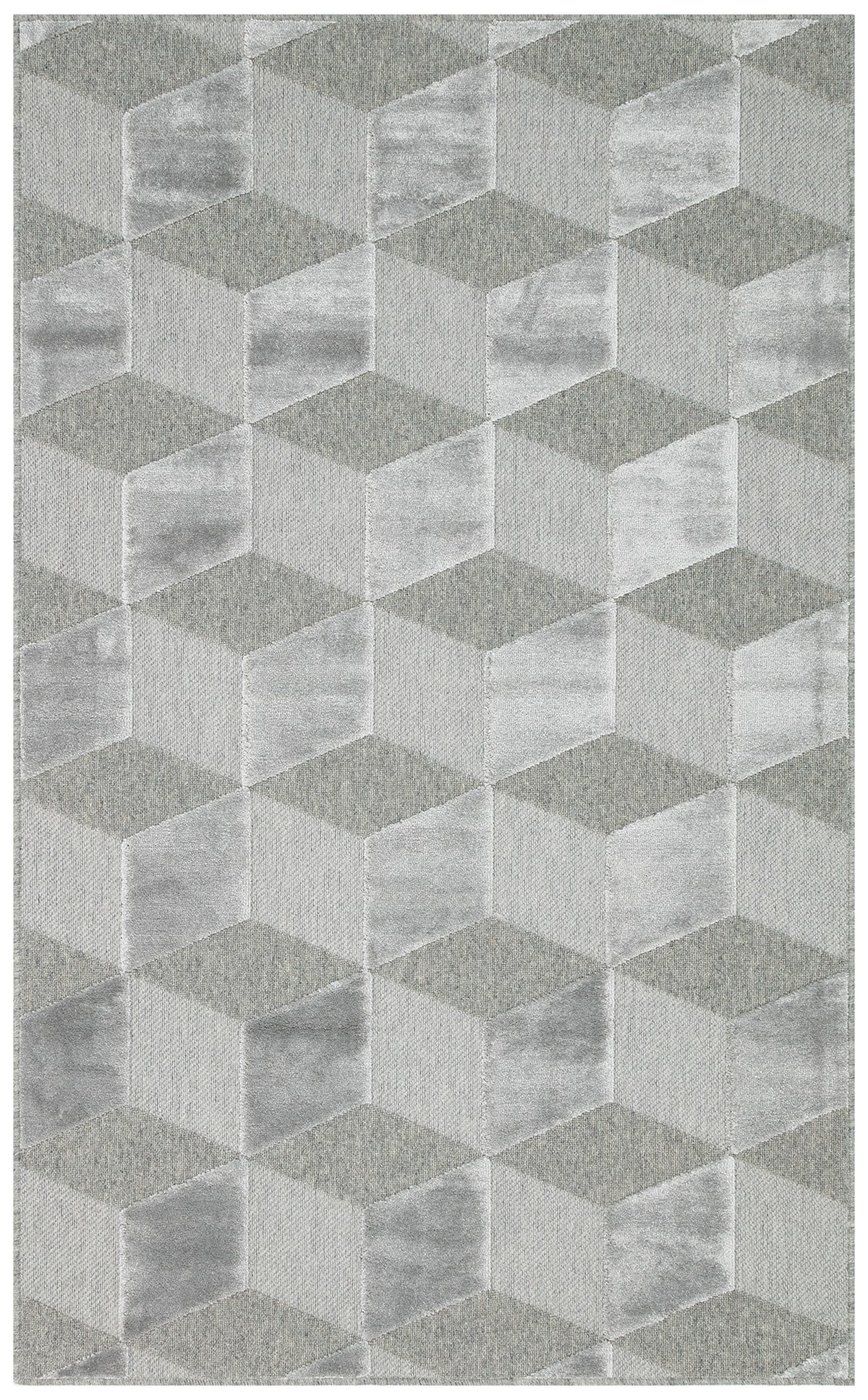 ZENITH ZNT 05 GREY  Yüksek Alçak Dokulu Naturel Yün ve Viskon Modern Dokuma Halı