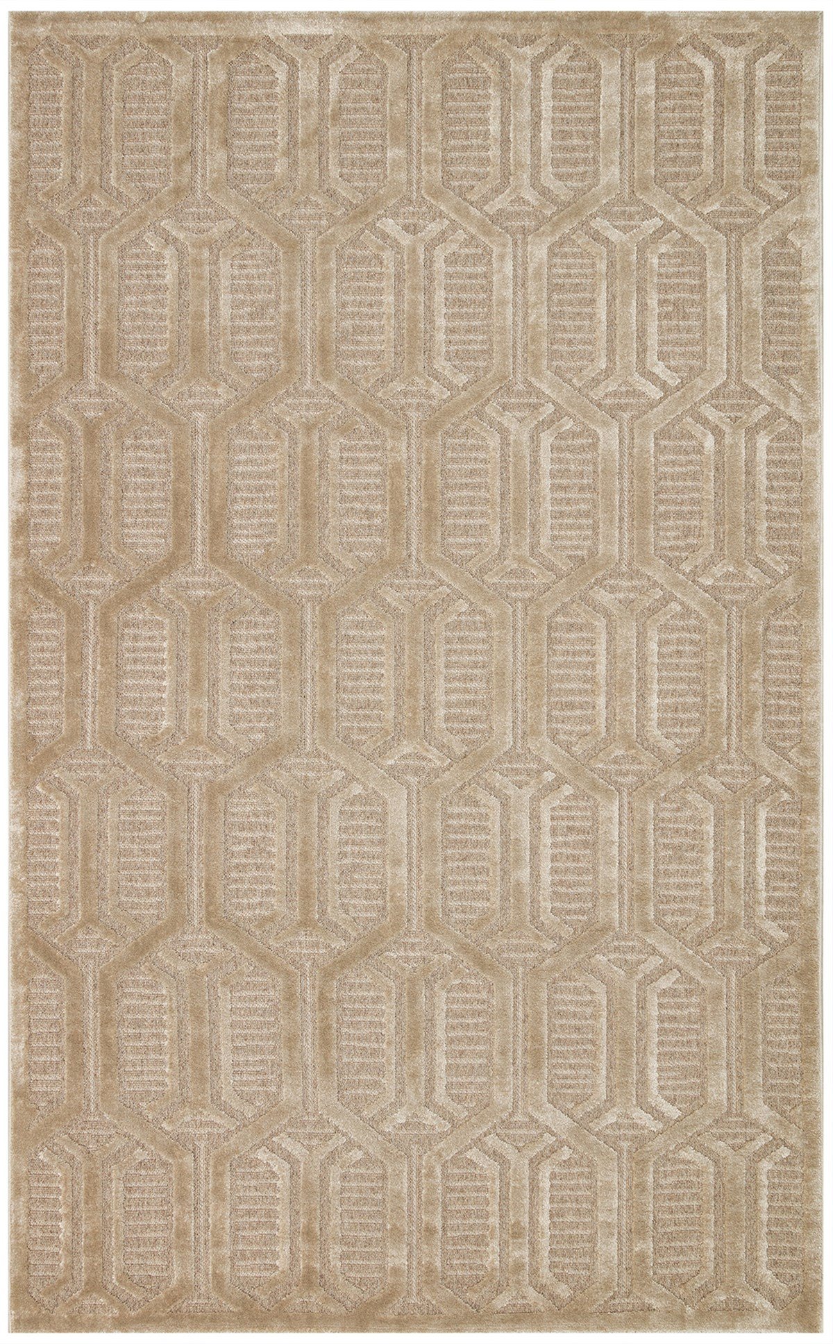 ZENITH ZNT 07 LATTE  Yüksek Alçak Dokulu Naturel Yün ve Viskon Modern Dokuma Halı