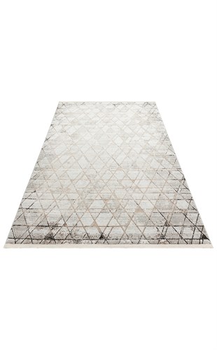 TALYA TLY 01 GREY BEIGE  Parlak Dokulu Modern Desen ve Renkli Metalik Işıltılı Makine Halısı