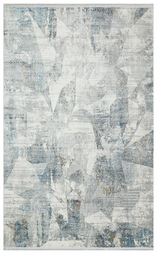 VERONA VR 11 CREAM BLUE XW  Kolay Kullanımlı Yumuşak İpeksi Tuşeli Yüksek Alçak Oymalı Modern İnce Makine Halısı