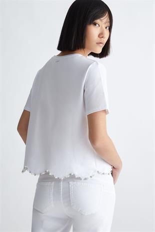 Liu Jo İnci Ve Taş Aplikeli T.shirt