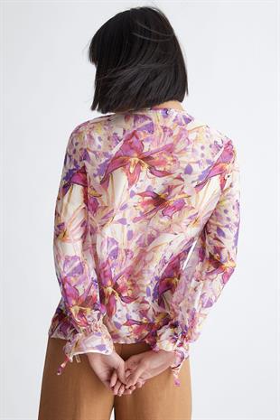 Liu Jo İpekli Çiçek Desenli Bluz