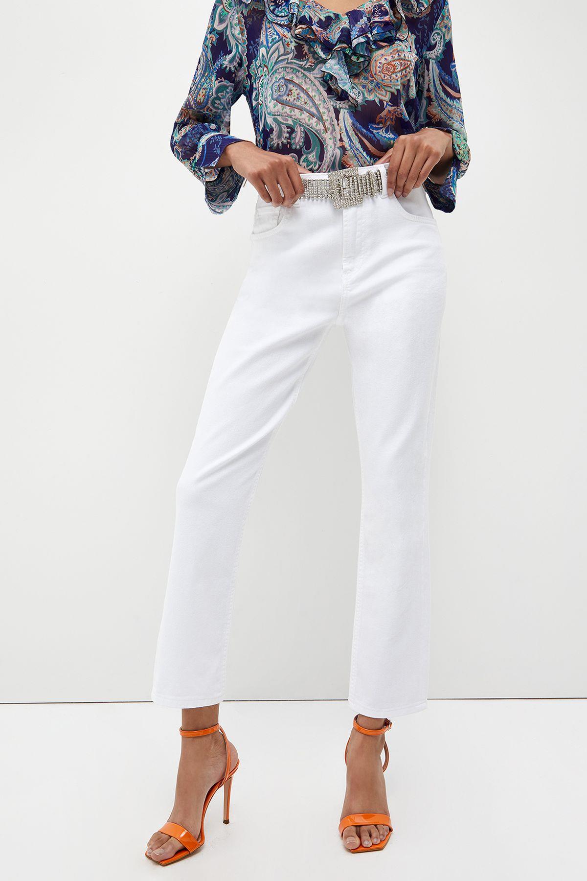 Liu Jo Bottom Up Beyaz Jean