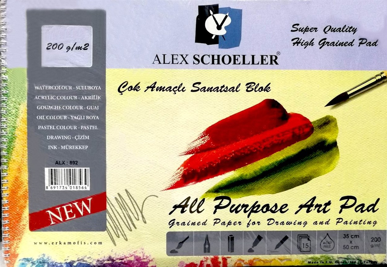 ALEX SCHOELLER ÇOK AMAÇLI SANATSAL BLOK 35X50 200 GR 15 YAPRAK