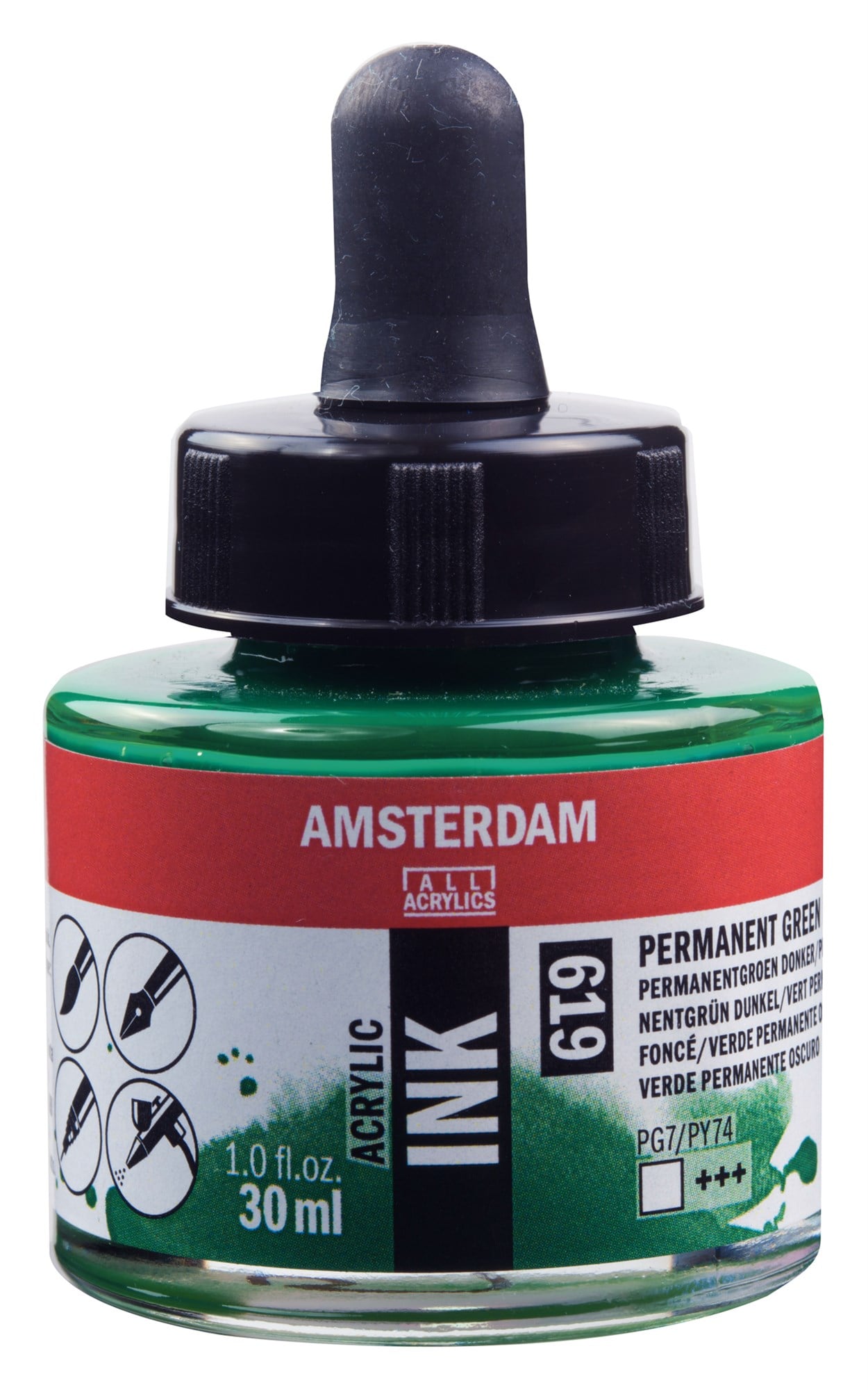 AMSTERDAM AKRİLİK MÜREKKEBİ 30ML PERM.GREEN DP
