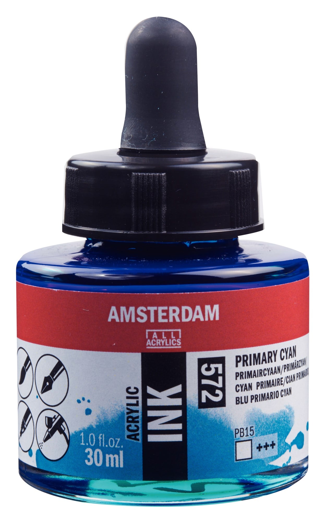 AMSTERDAM AKRİLİK MÜREKKEBİ 30ML PRIM. CYAN