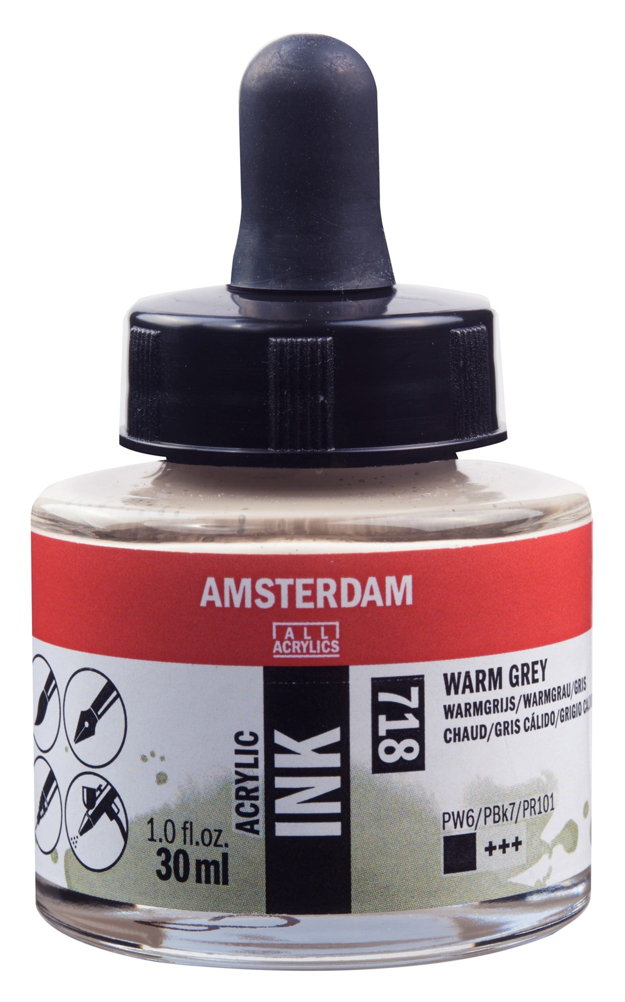 AMSTERDAM AKRİLİK MÜREKKEBİ 30ML WARM GREY