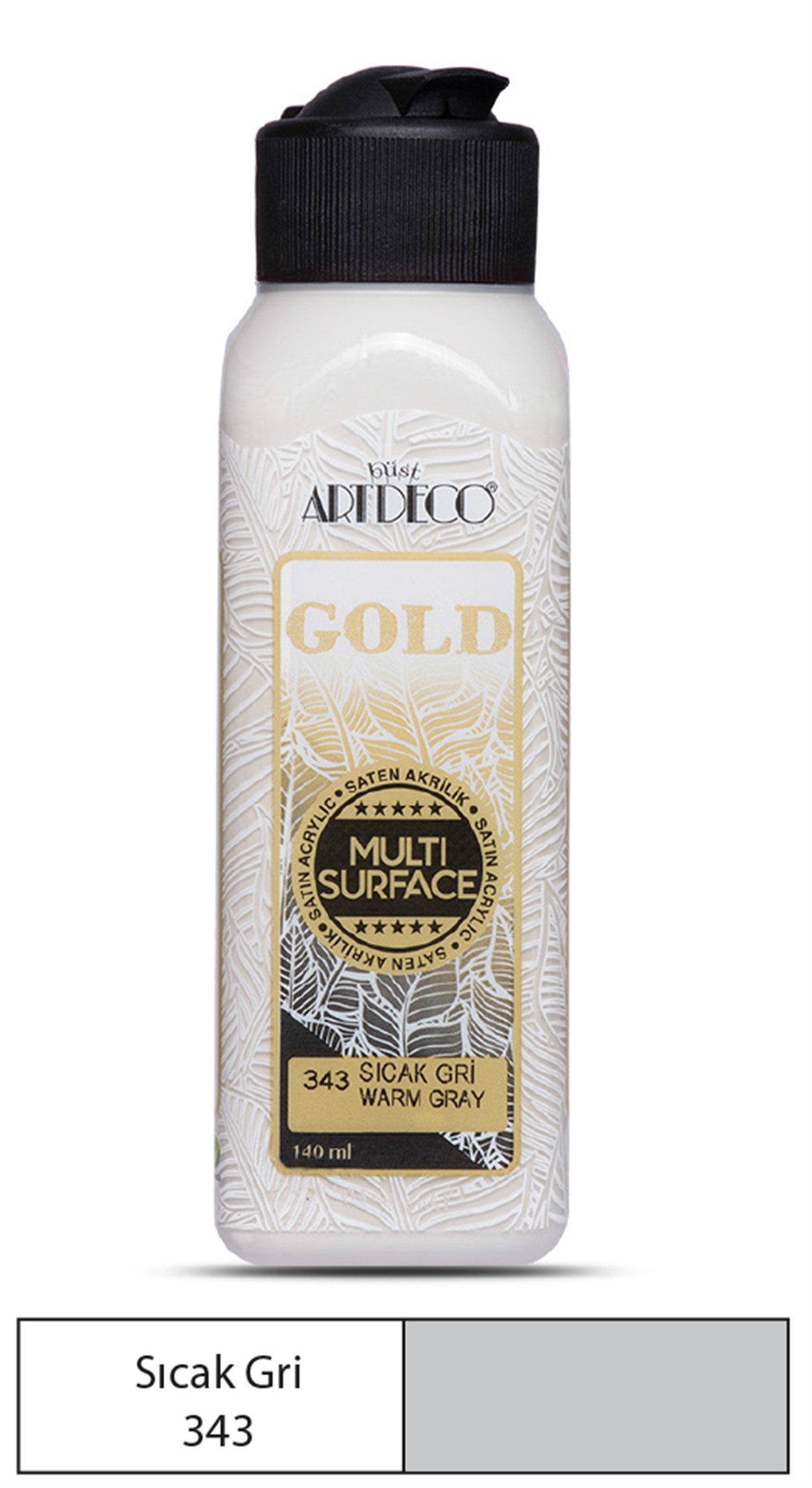 Artdeco Gold Akrilik Boya 140ml Sıcak Gri 343