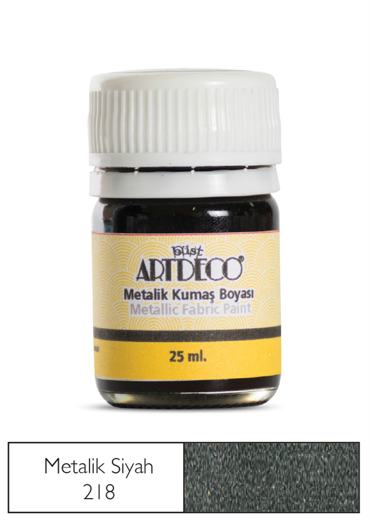 Artdeco Metalik Kumaş Boyası 25ml Siyah 218