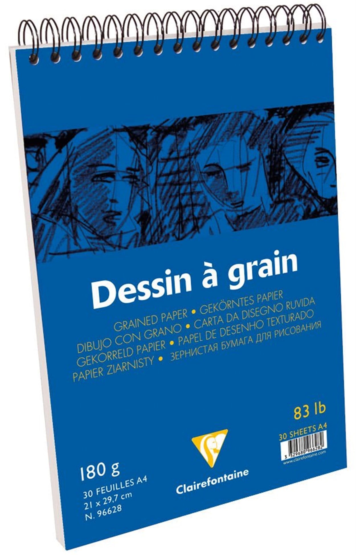 CLAIREFONTAINE DESSIN A GRAIN A4 180 GR. 30 YAPRAK KISA KENARI SPİRALLİ
