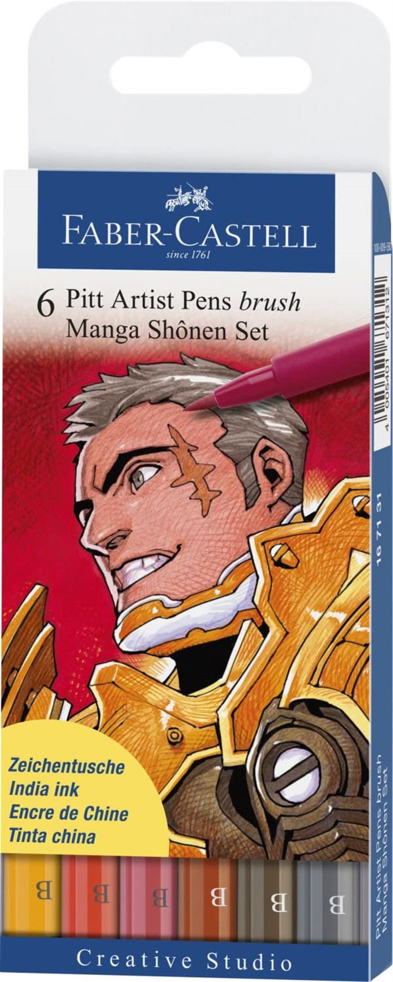 FABER CASTELL PITT ARTIST PENS BRUSH MANGA SHÔNEN SET 6'LI