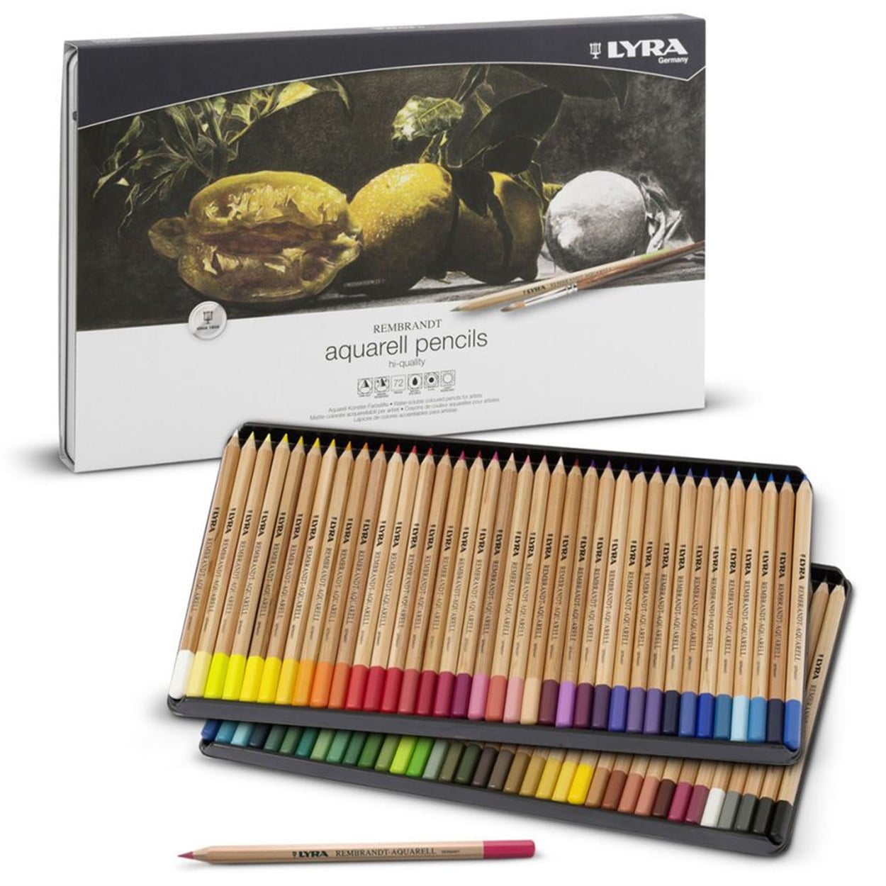 LYRA Rembrandt Acquarell Kuru-Sulu Boya Kalemi 36'lı Metal Kutu