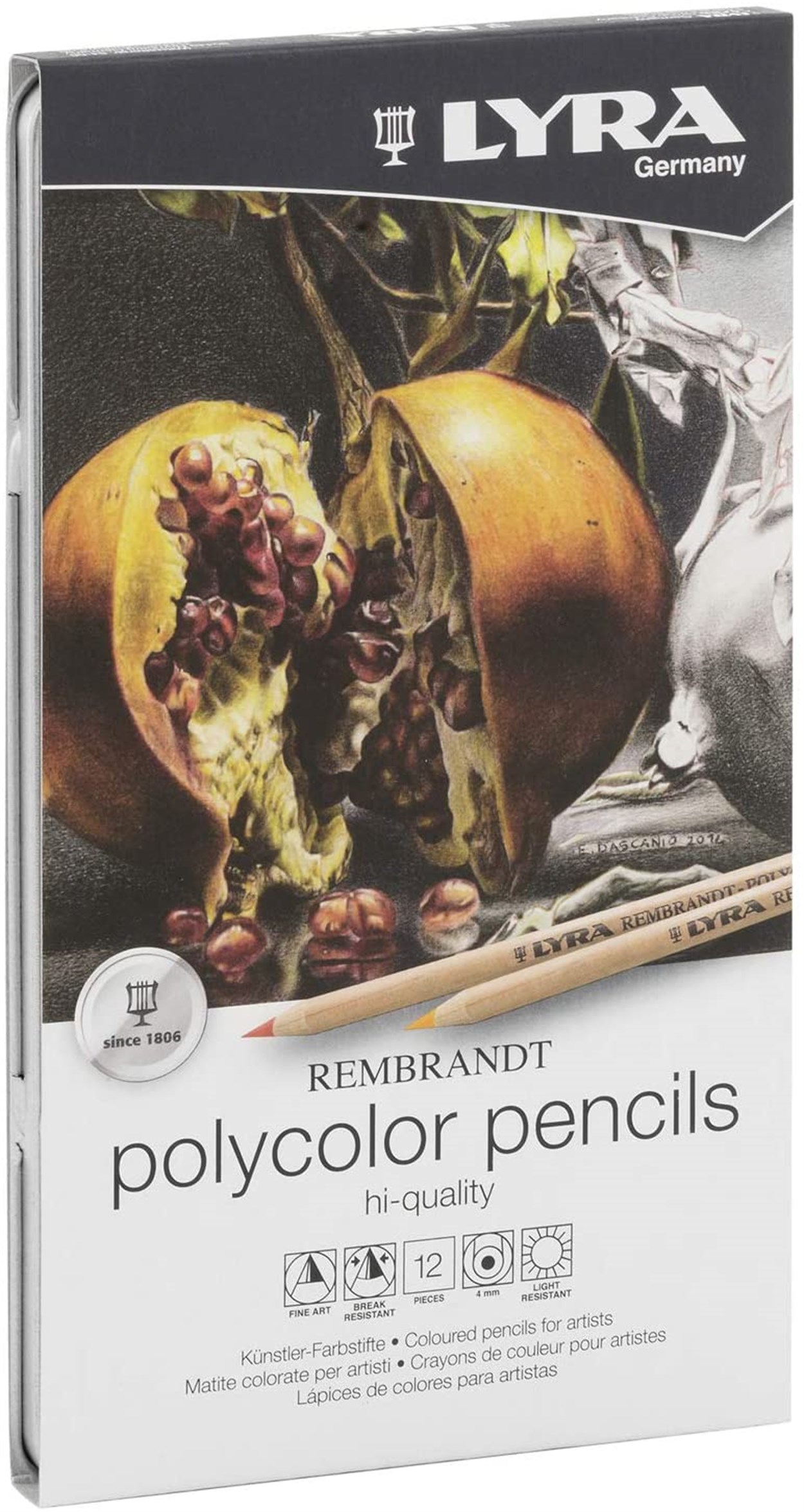 LYRA Rembrandt Polycolor Kuru Boya Kalemi 12'li Metal Kutu