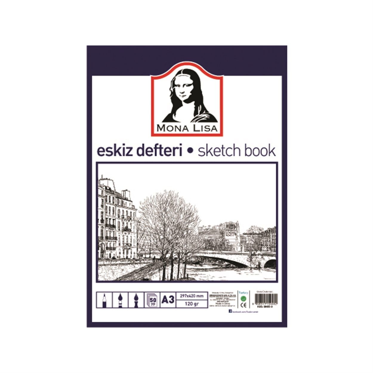 MONA LISA ESKİZ DEFTERİ A3 120 GR. 50 YAPRAK