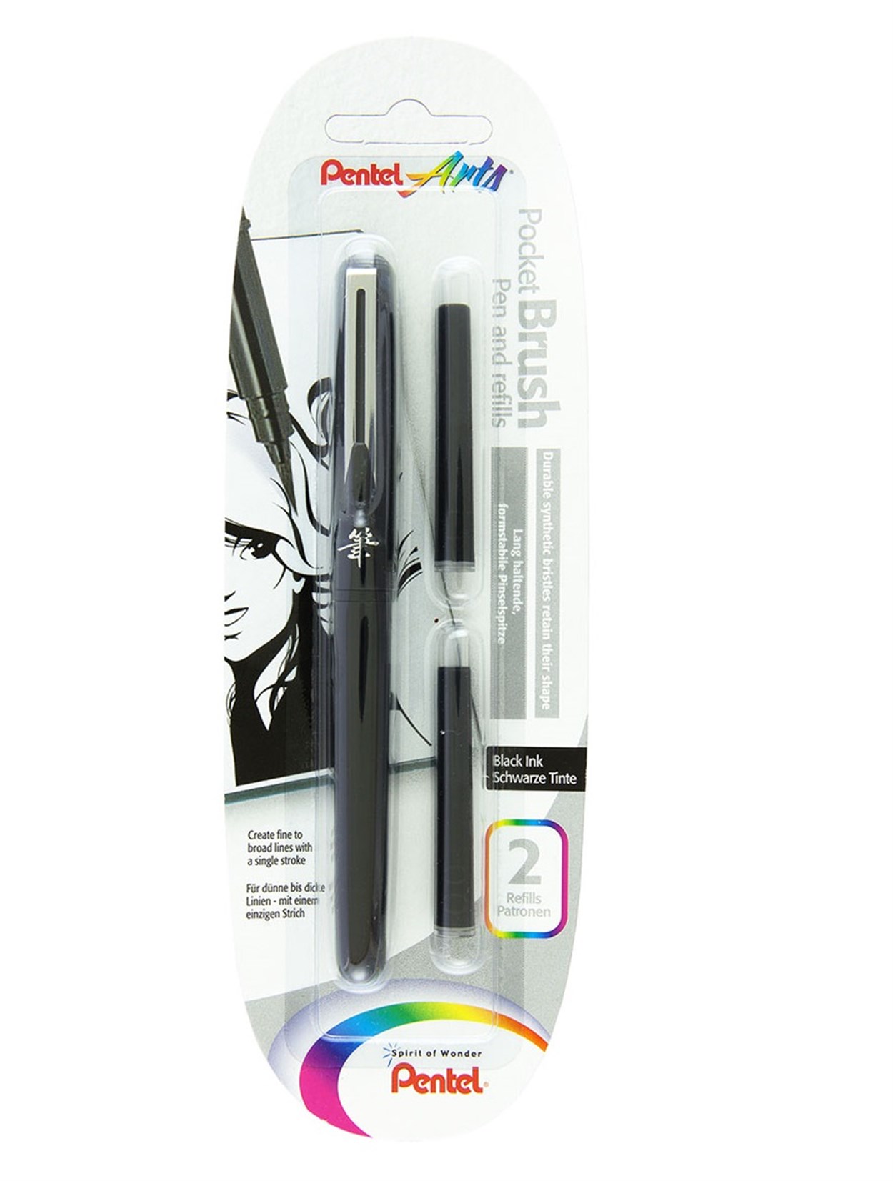PENTEL ARTS BRUSH PEN + 2 REFİL YEDEK SET FP10