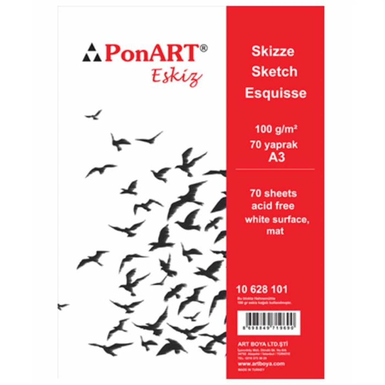 PONART ESKİZ DEFTERİ A3 100 GR 70 YAPRAK