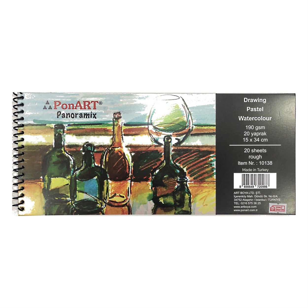PONART PANORAMİX ÇİZİM  BLOĞU 15X34 190 GR 20 YAPRAK