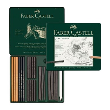 FABER CASTELL PITT KÖMÜR SETİ 24'LÜ