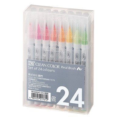 ZIG CLEAN COLOR REAL BRUSH SET 24 LÜ RB-6000AT/24V