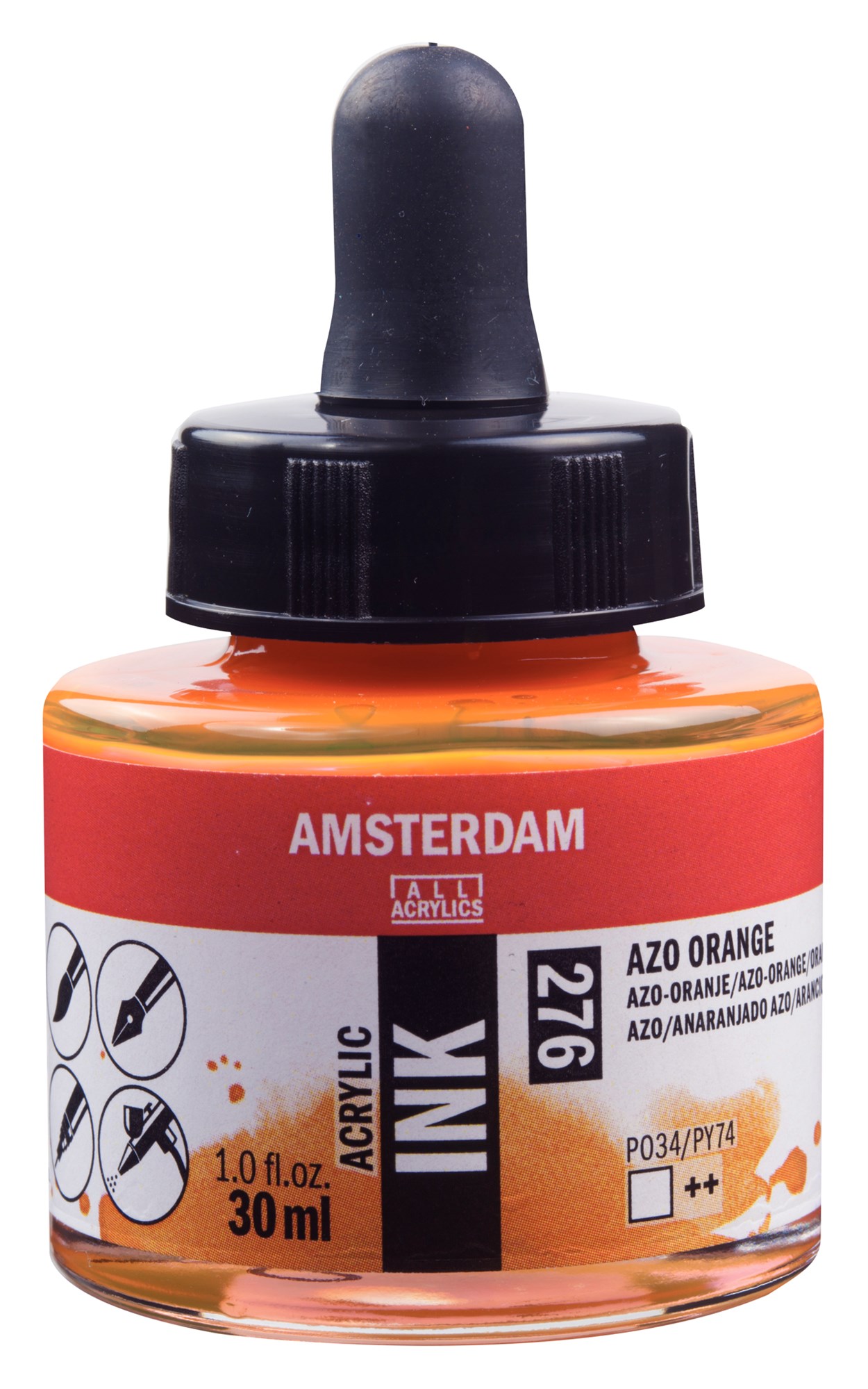 AMSTERDAM AKRİLİK MÜREKKEBİ 30ML AZO ORANGE