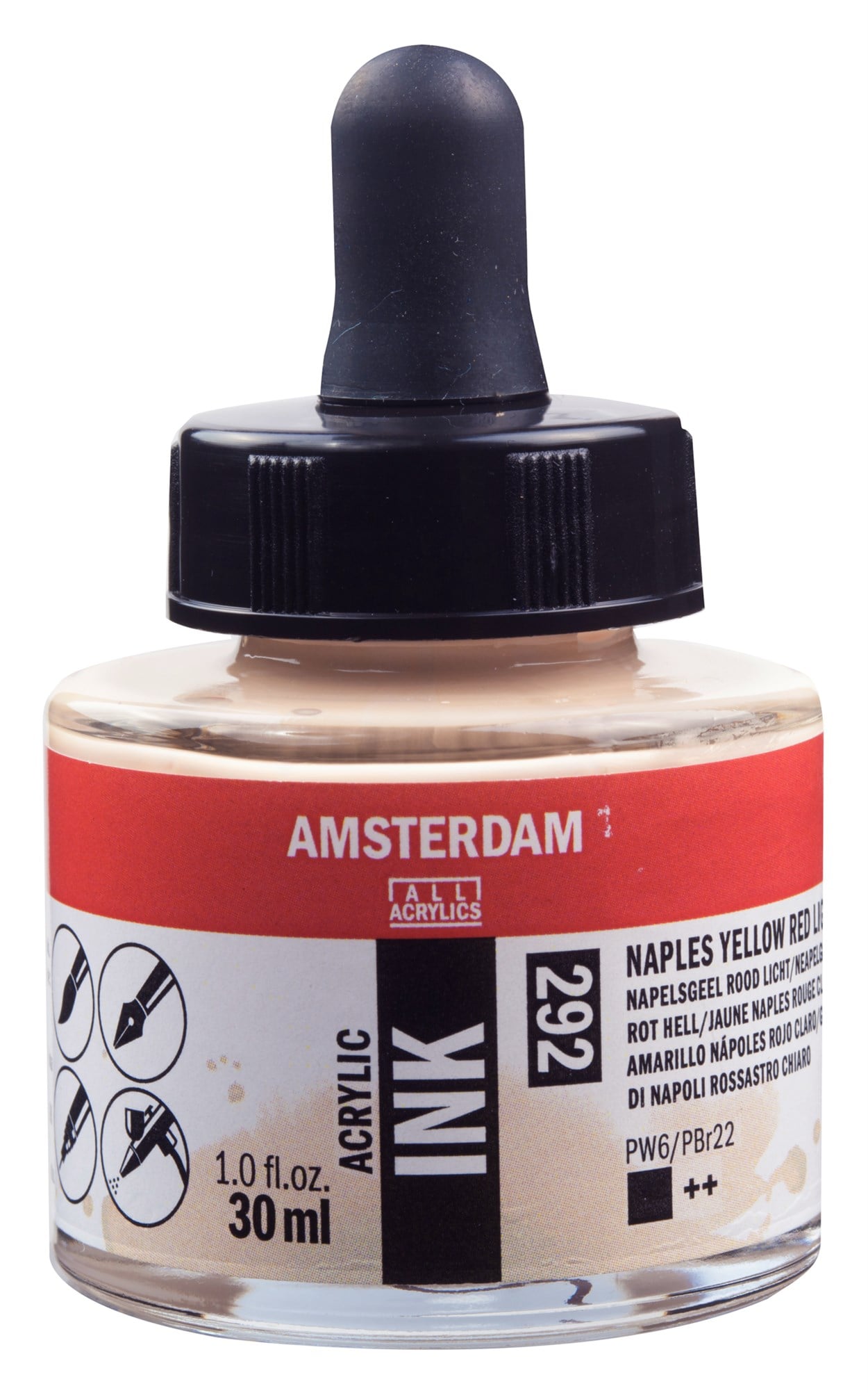 AMSTERDAM AKRİLİK MÜREKKEBİ 30ML NAPL.YLW RED LT