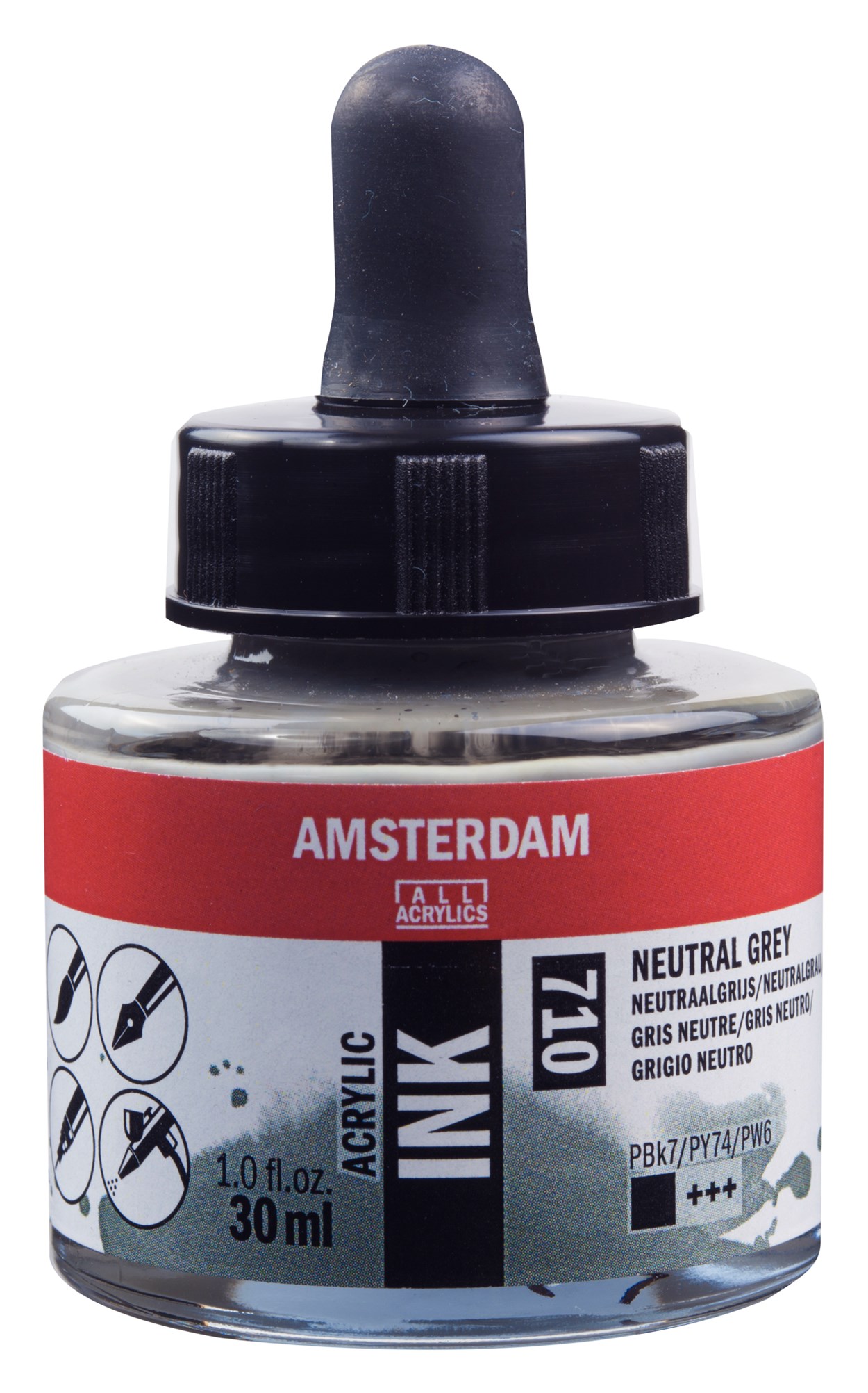 AMSTERDAM AKRİLİK MÜREKKEBİ 30ML NEUTR.GREY