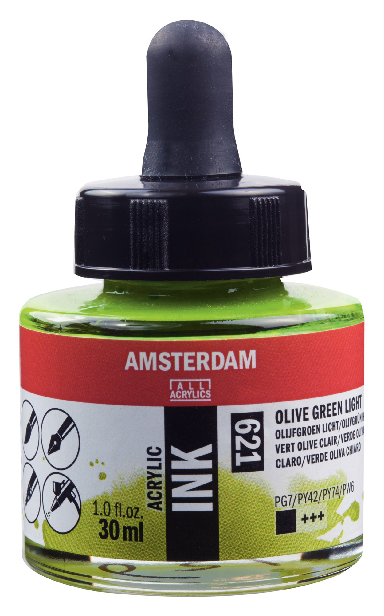 AMSTERDAM AKRİLİK MÜREKKEBİ 30ML OLIVE GREEN LT
