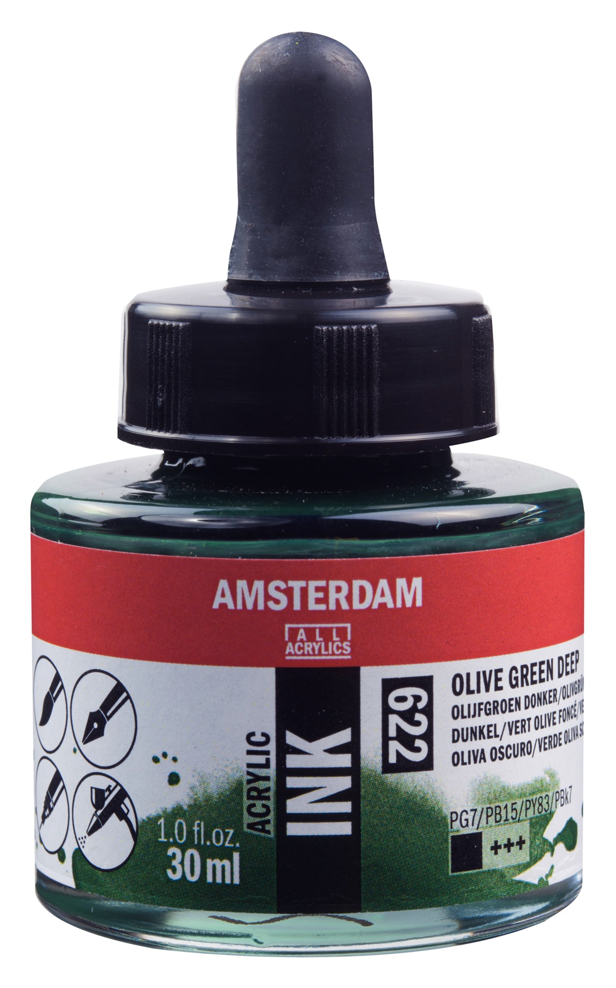 AMSTERDAM AKRİLİK MÜREKKEBİ 30ML OLIVE GREEN DP