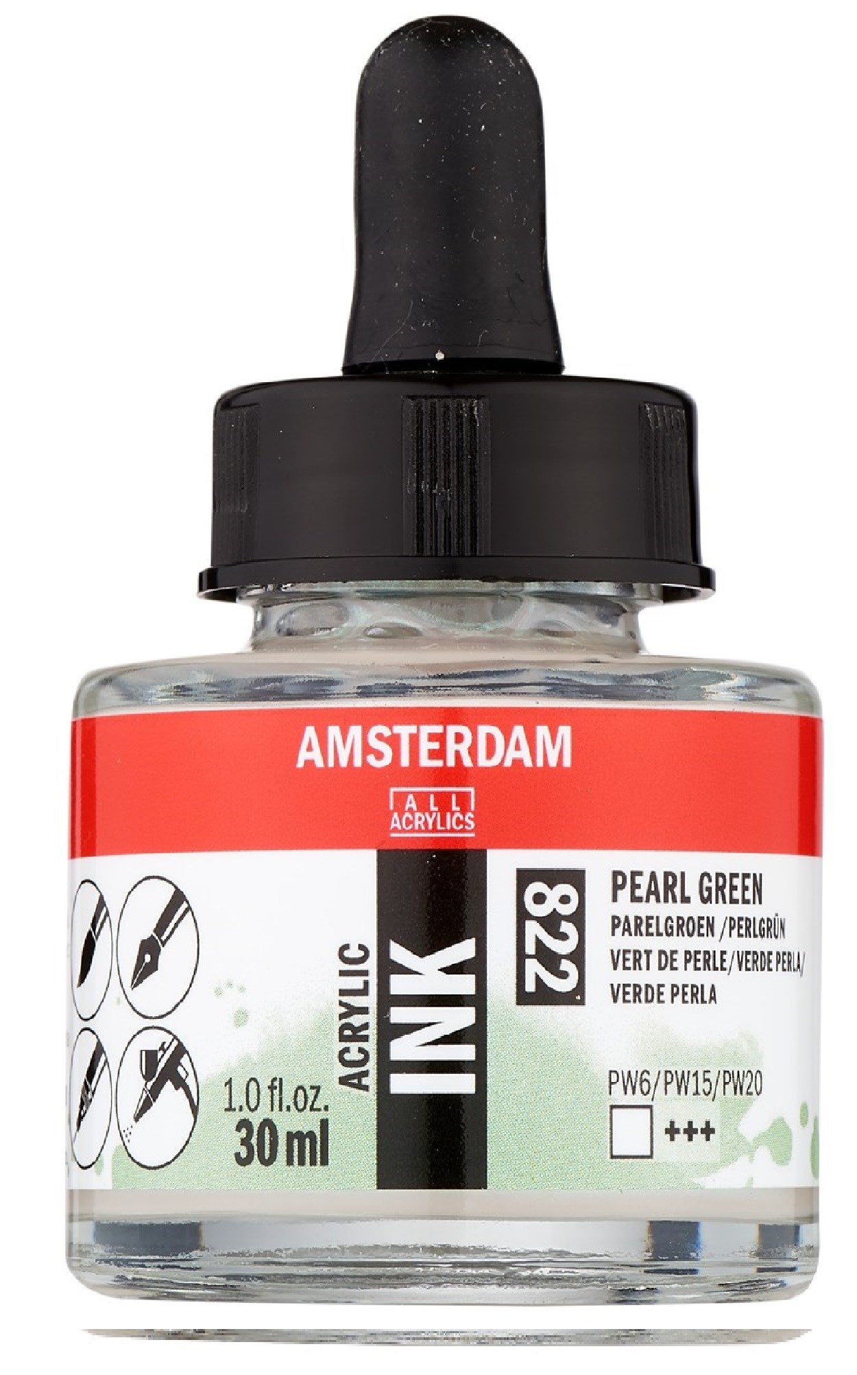AMSTERDAM AKRİLİK MÜREKKEBİ 30ML PEARL GREEN