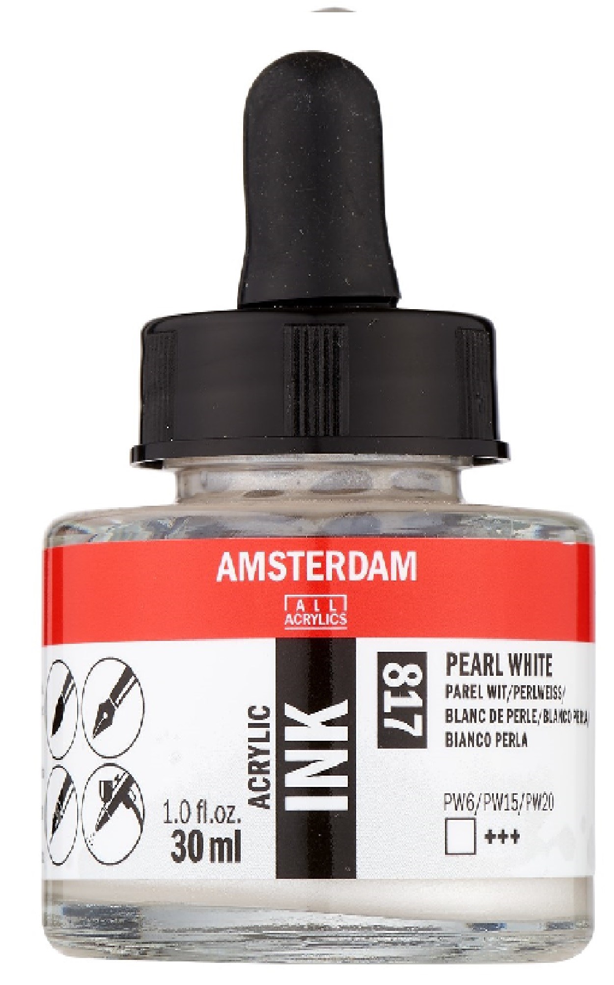 AMSTERDAM AKRİLİK MÜREKKEBİ 30ML PEARL WHITE