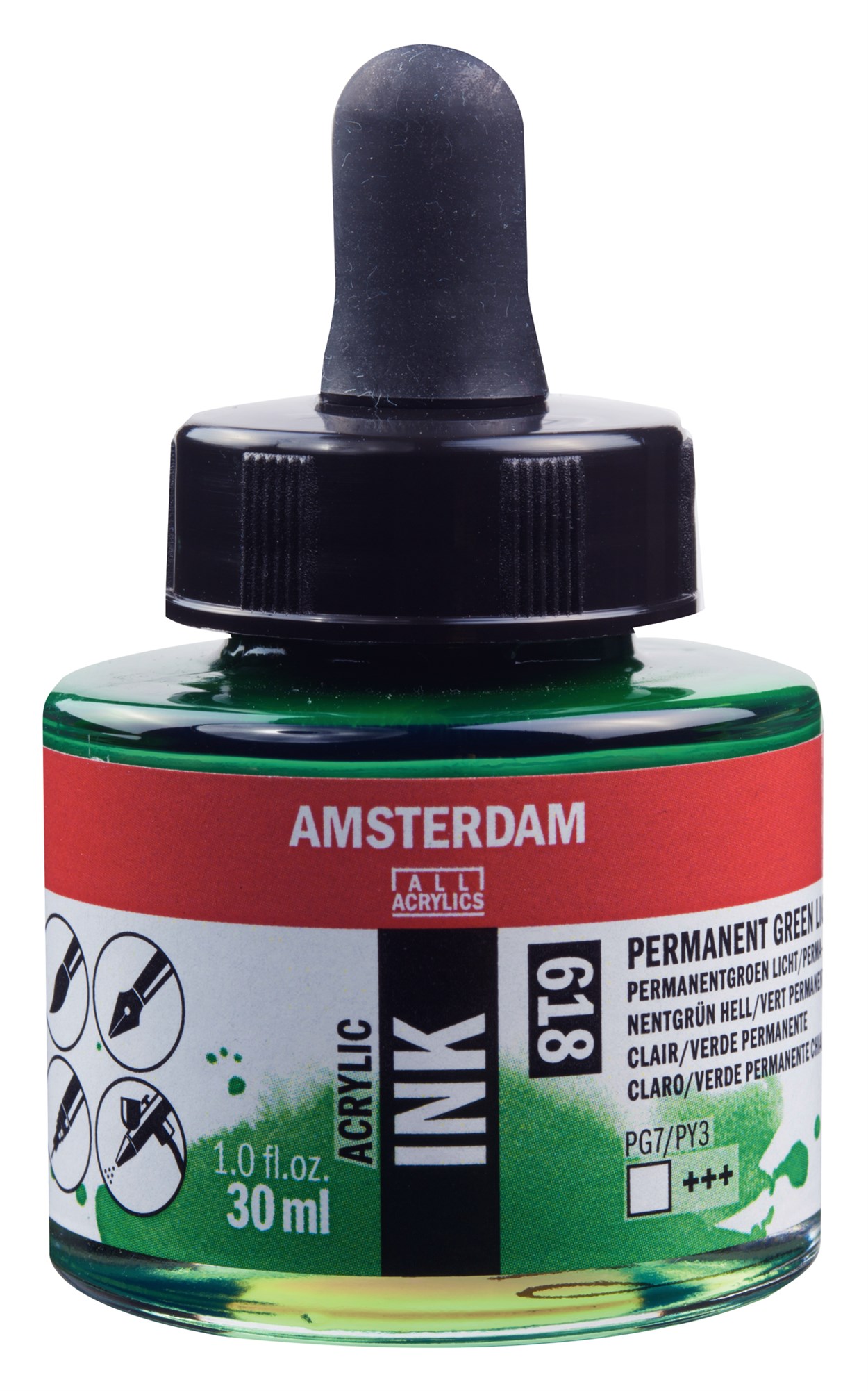 AMSTERDAM AKRİLİK MÜREKKEBİ 30ML PERM.GREEN LT