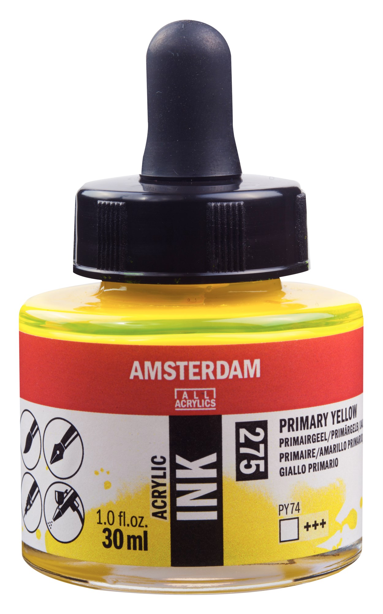 AMSTERDAM AKRİLİK MÜREKKEBİ 30ML PRIM.YLW