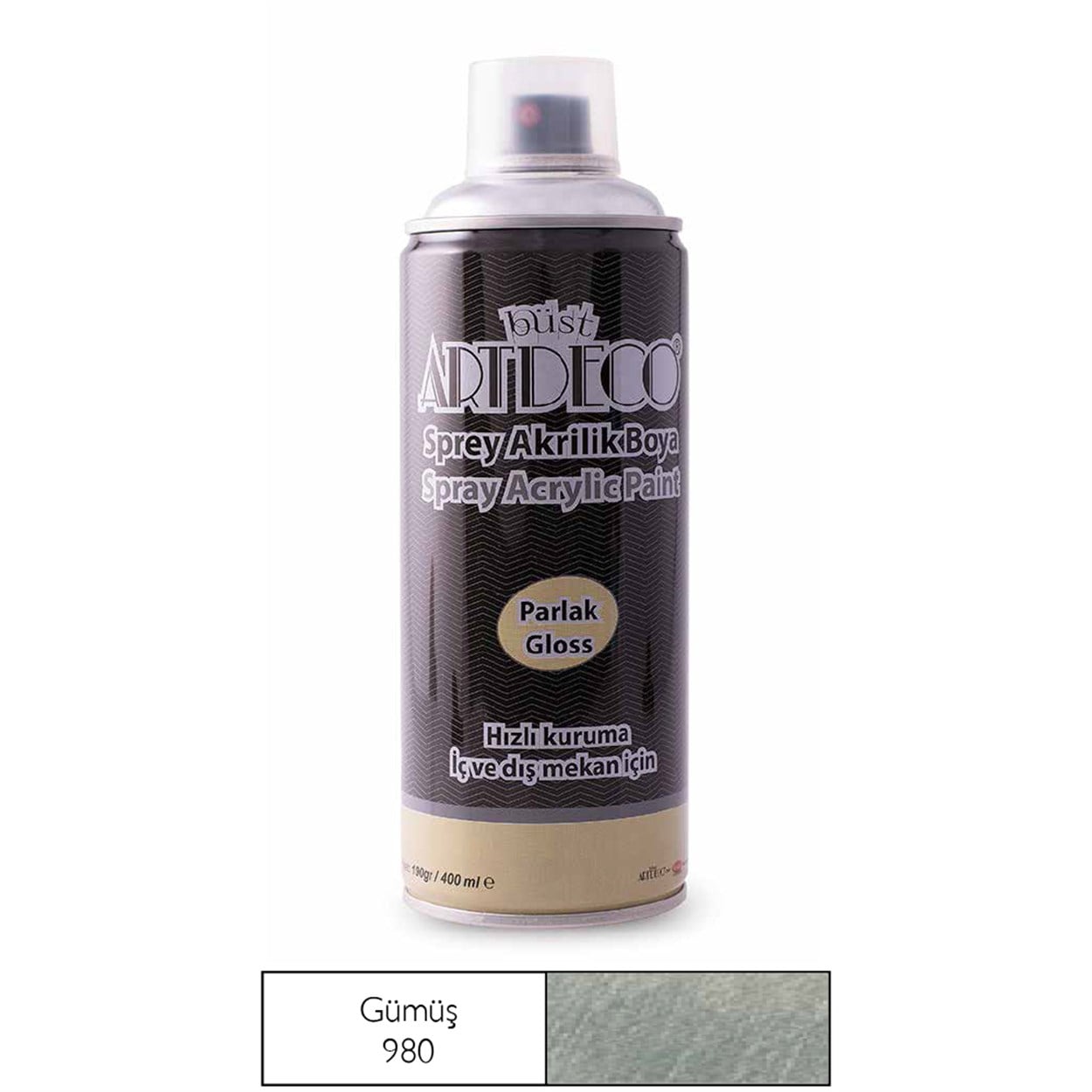ARTDECO AKRİLİK SPREY BOYA 400 ML GÜMÜŞ 980