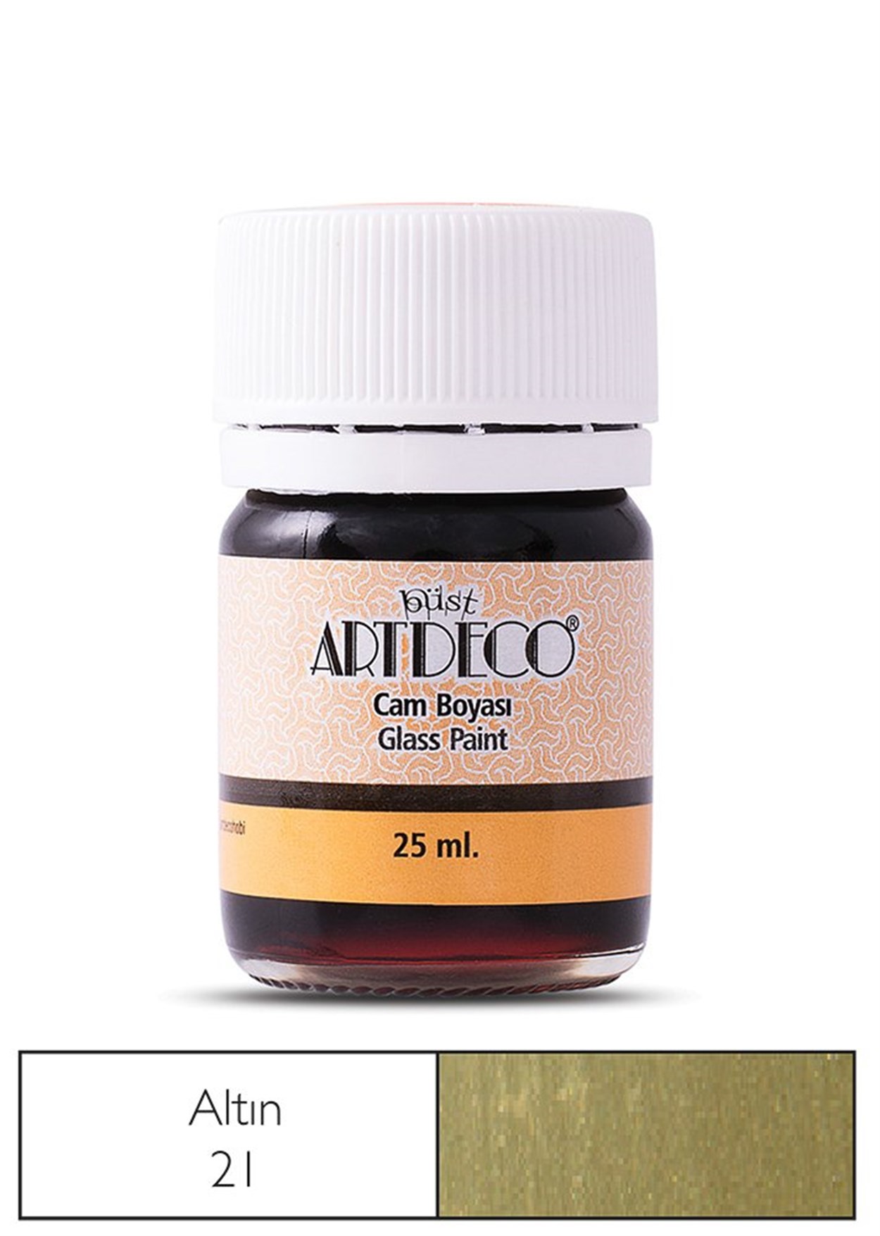 Artdeco Cam Boyası 25ml Metalik Altın 21