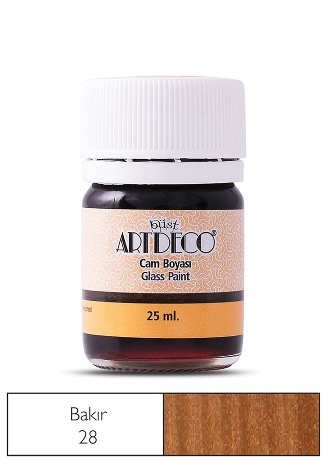 Artdeco Cam Boyası 25ml Metalik Bakır 28