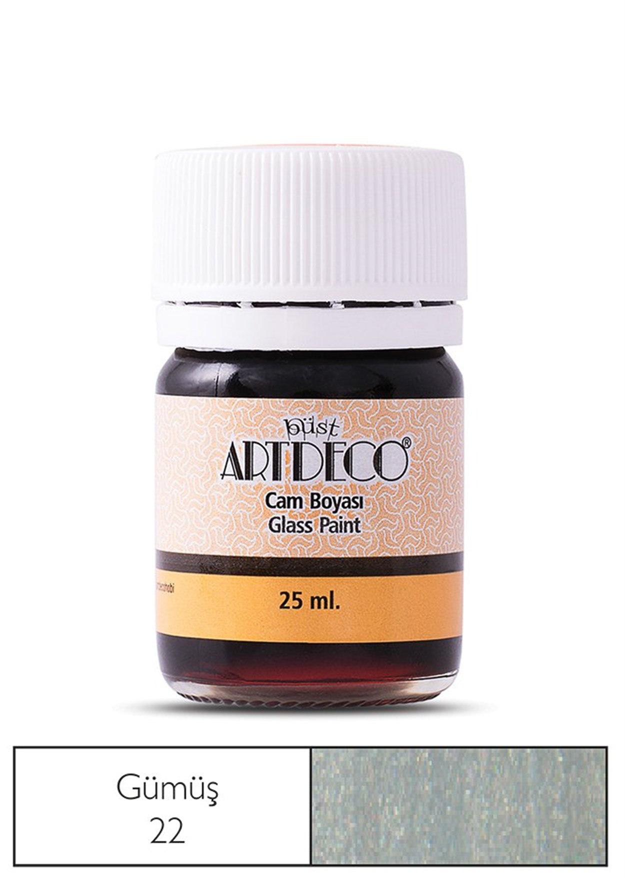 Artdeco Cam Boyası 25ml Metalik Gümüş 22
