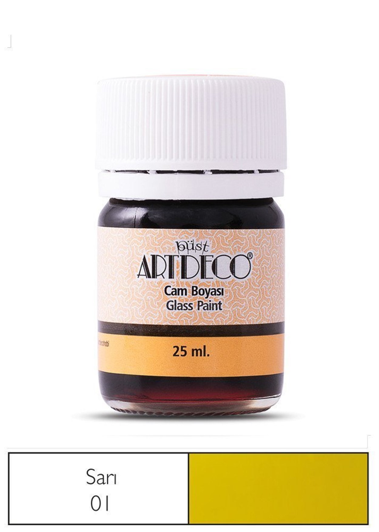 Artdeco Cam Boyası 25ml Sarı 01