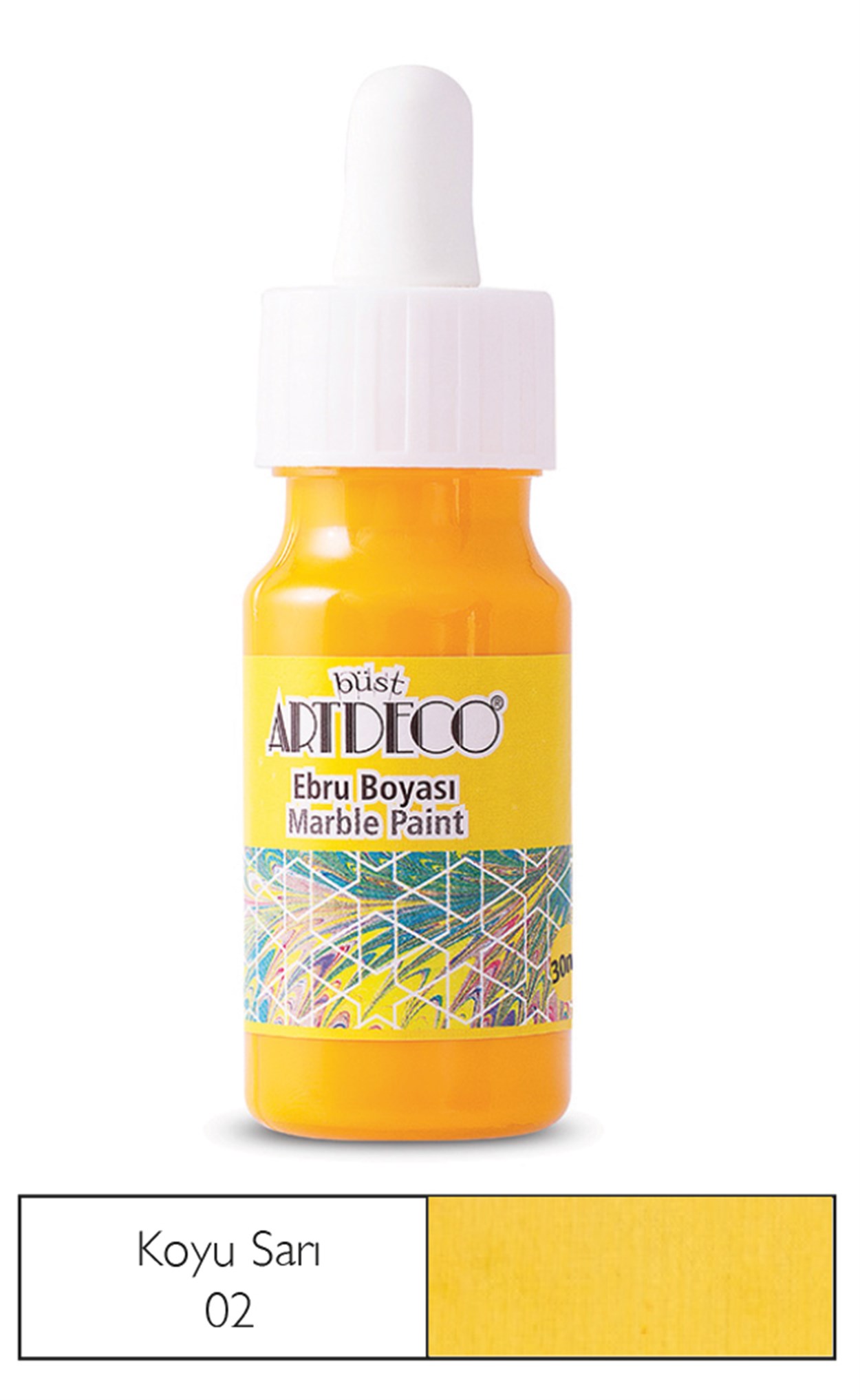 Artdeco Ebru Boyası 30ml Koyu Sarı 02
