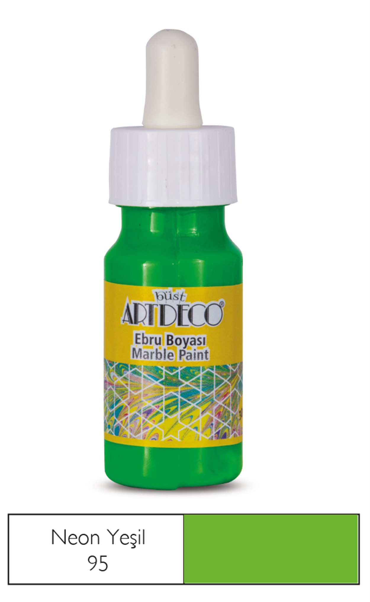 Artdeco Ebru Boyası 30ml Neon Yeşil 95