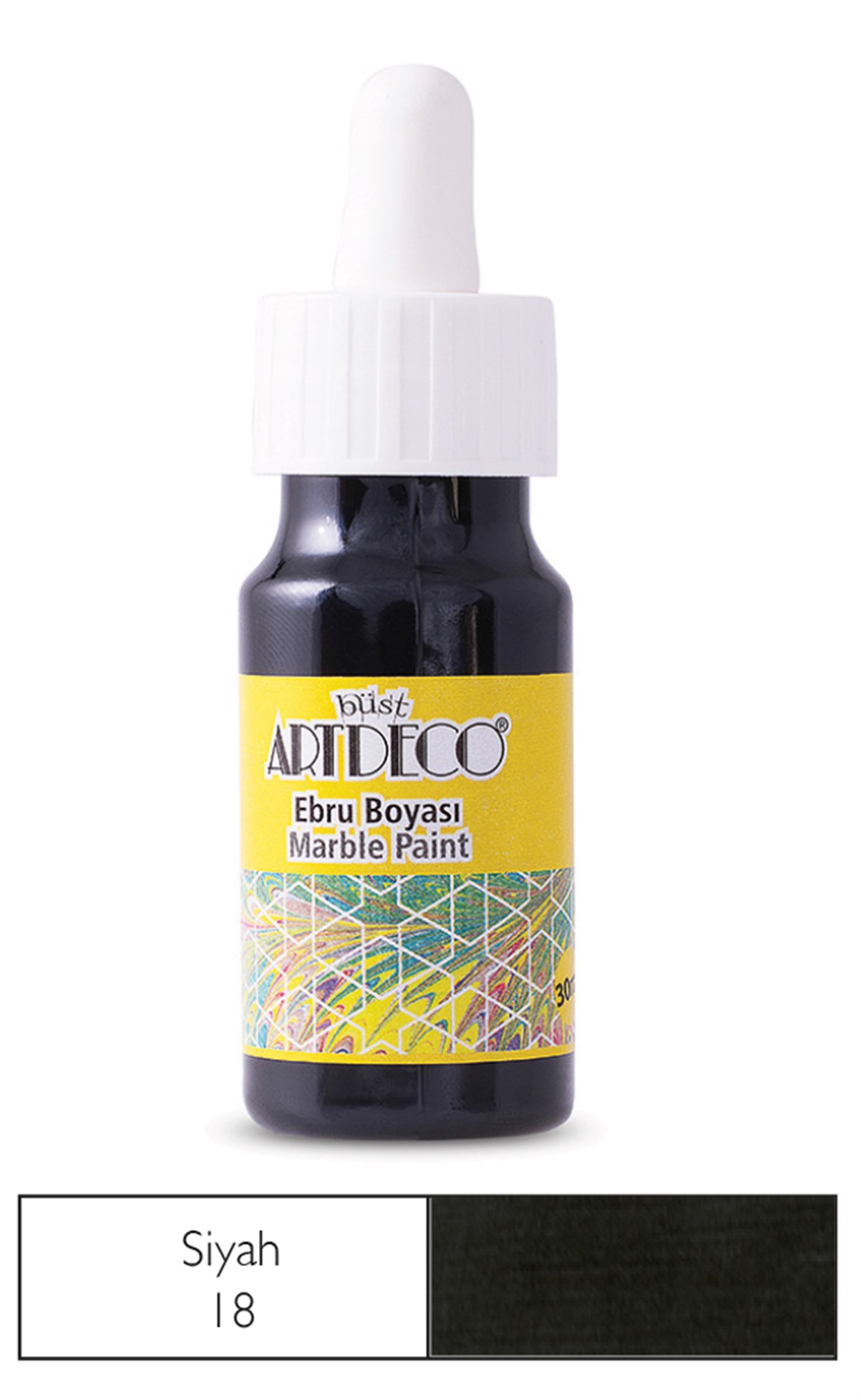 Artdeco Ebru Boyası 30ml Siyah 18