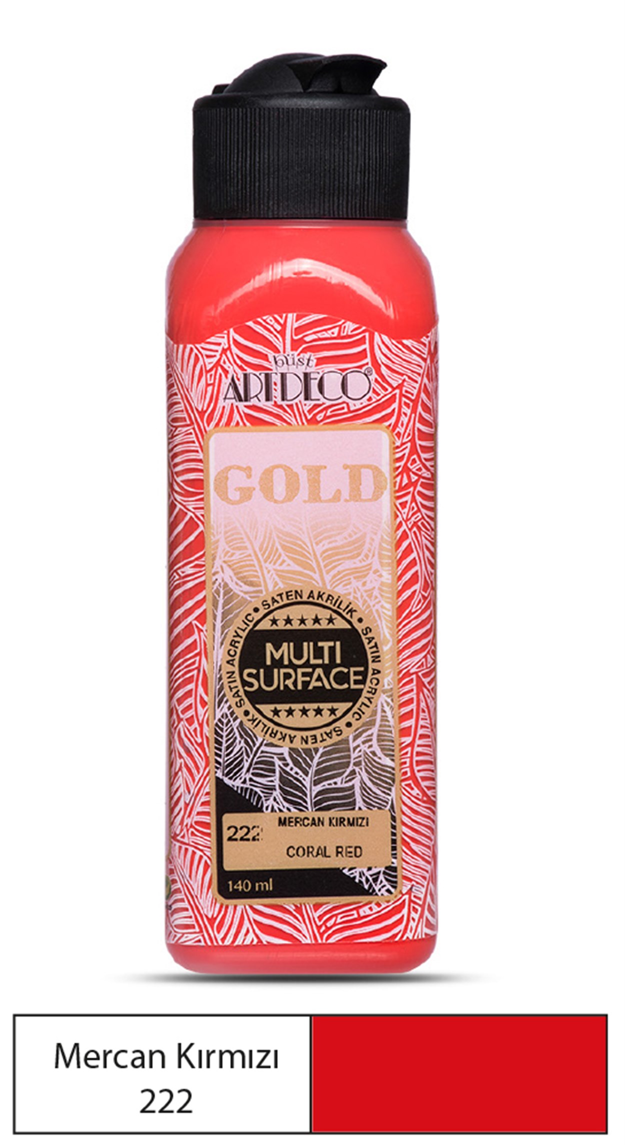 Artdeco Gold Akrilik Boya 140ml Mercan Kırmızı 222