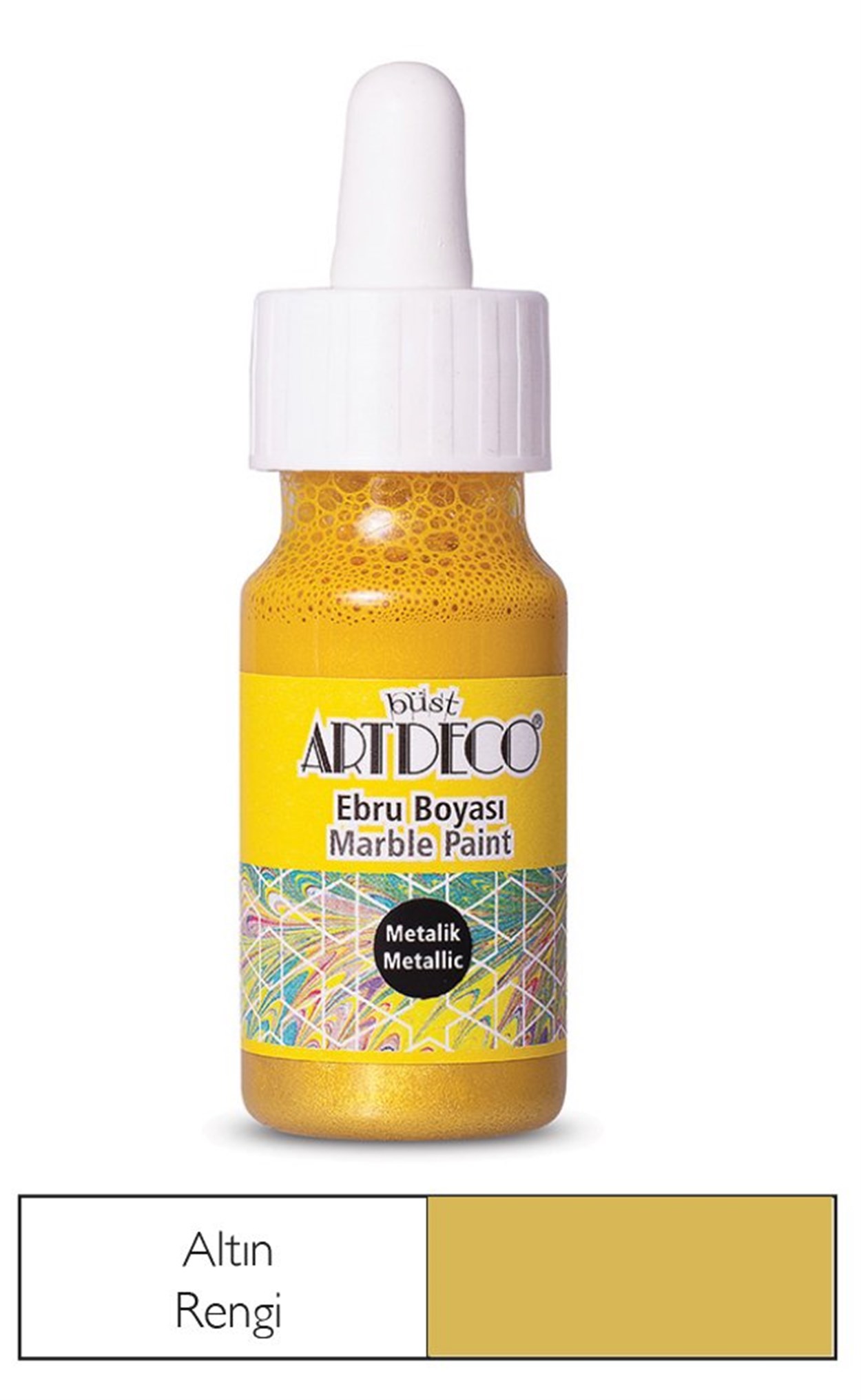 Artdeco Metalik Ebru Boyası 30ml Altın 21