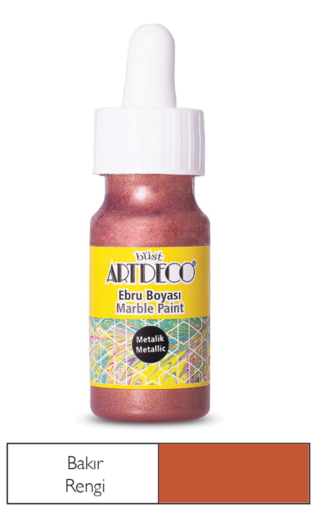 Artdeco Metalik Ebru Boyası 30ml Bakır 28