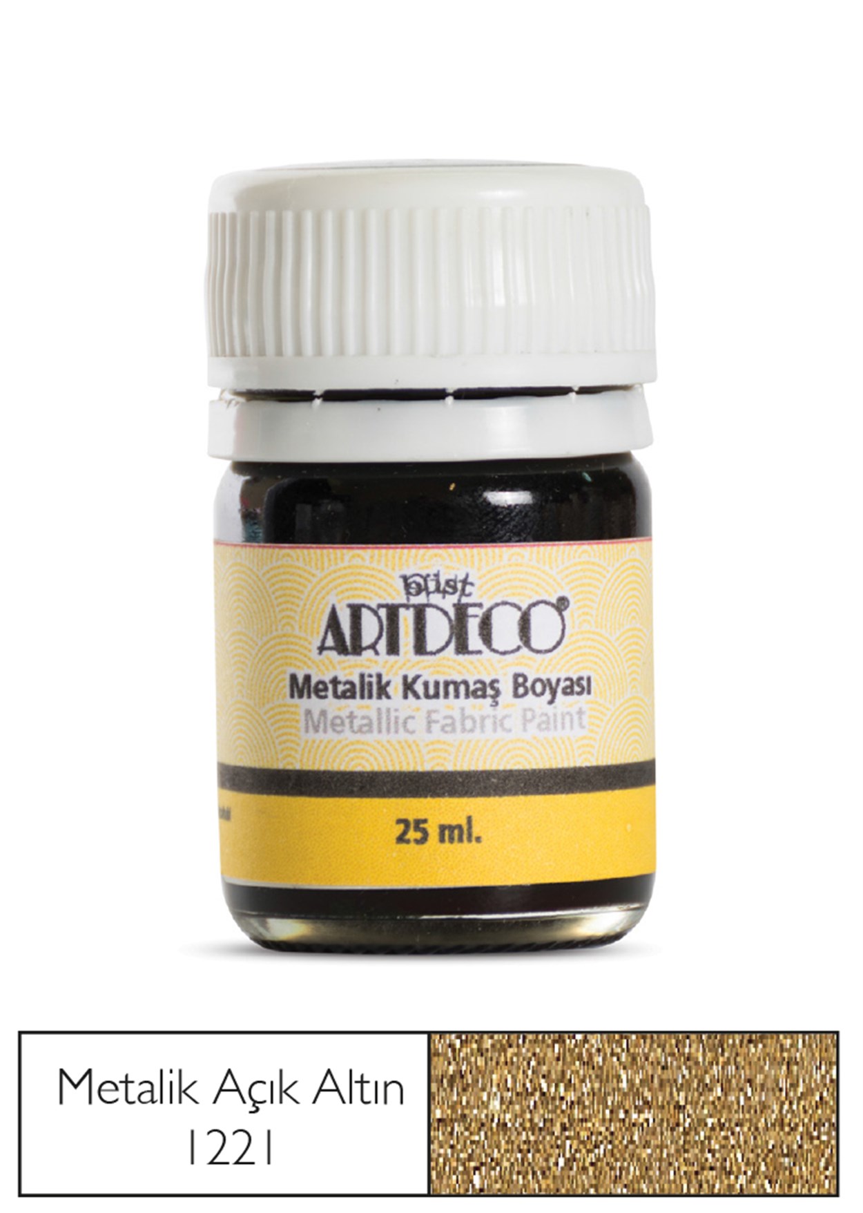 Artdeco Metalik Kumaş Boyası 25ml Açık Altın 1221