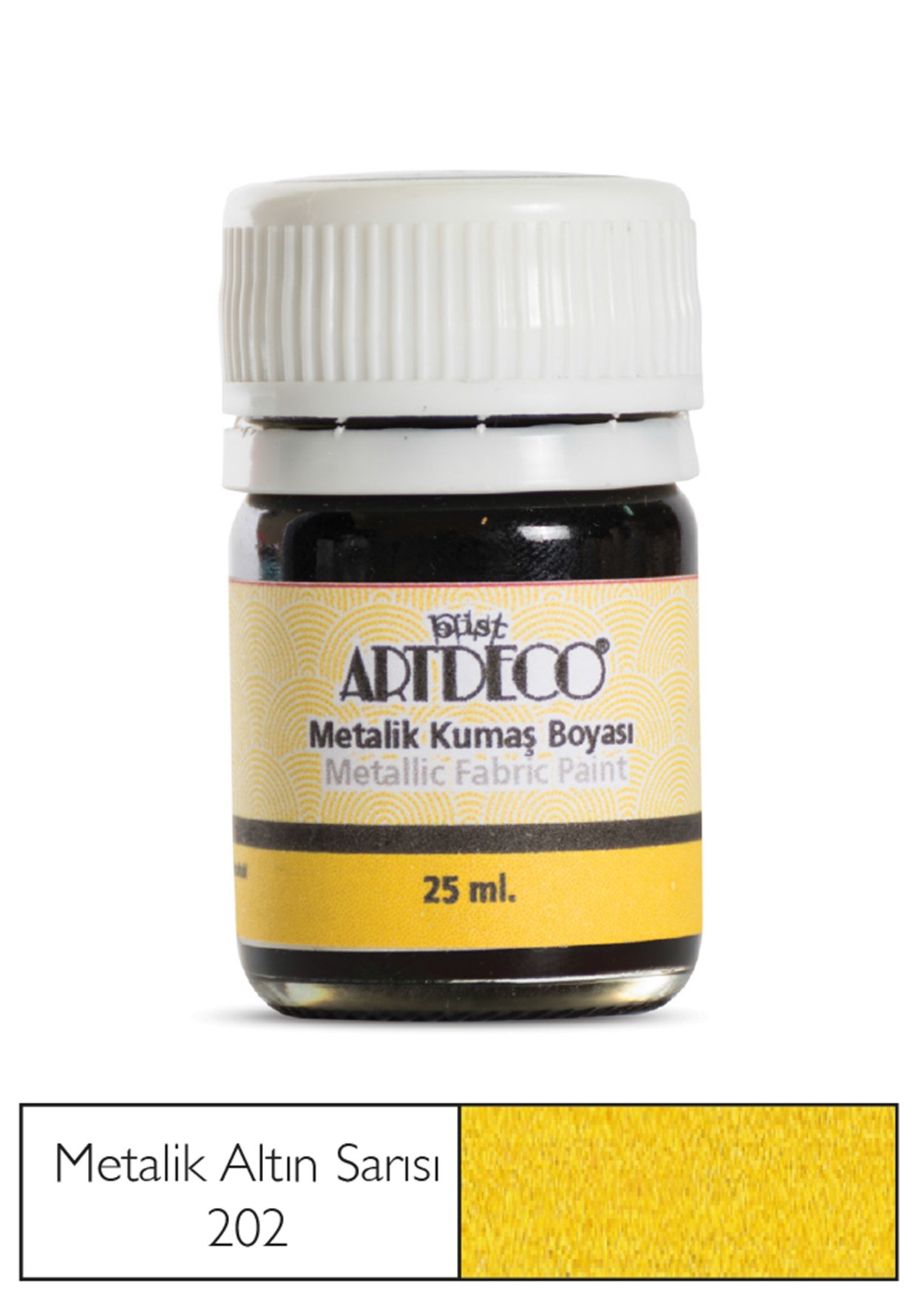 Artdeco Metalik Kumaş Boyası 25ml Altın Sarısı 202