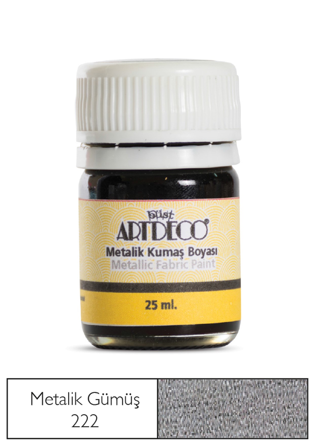 Artdeco Metalik Kumaş Boyası 25ml Gümüş 222