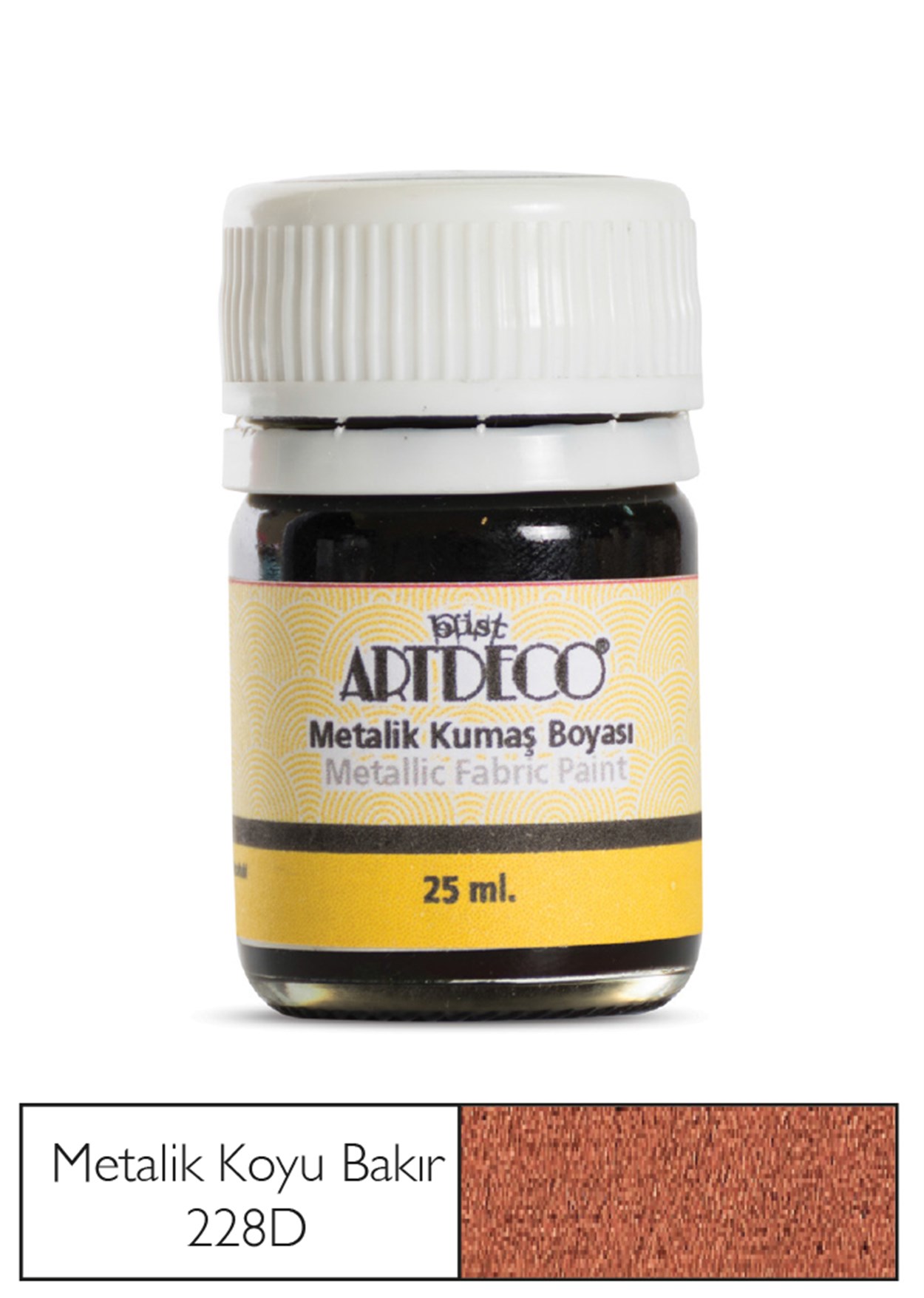 Artdeco Metalik Kumaş Boyası 25ml Koyu Bakır 228D