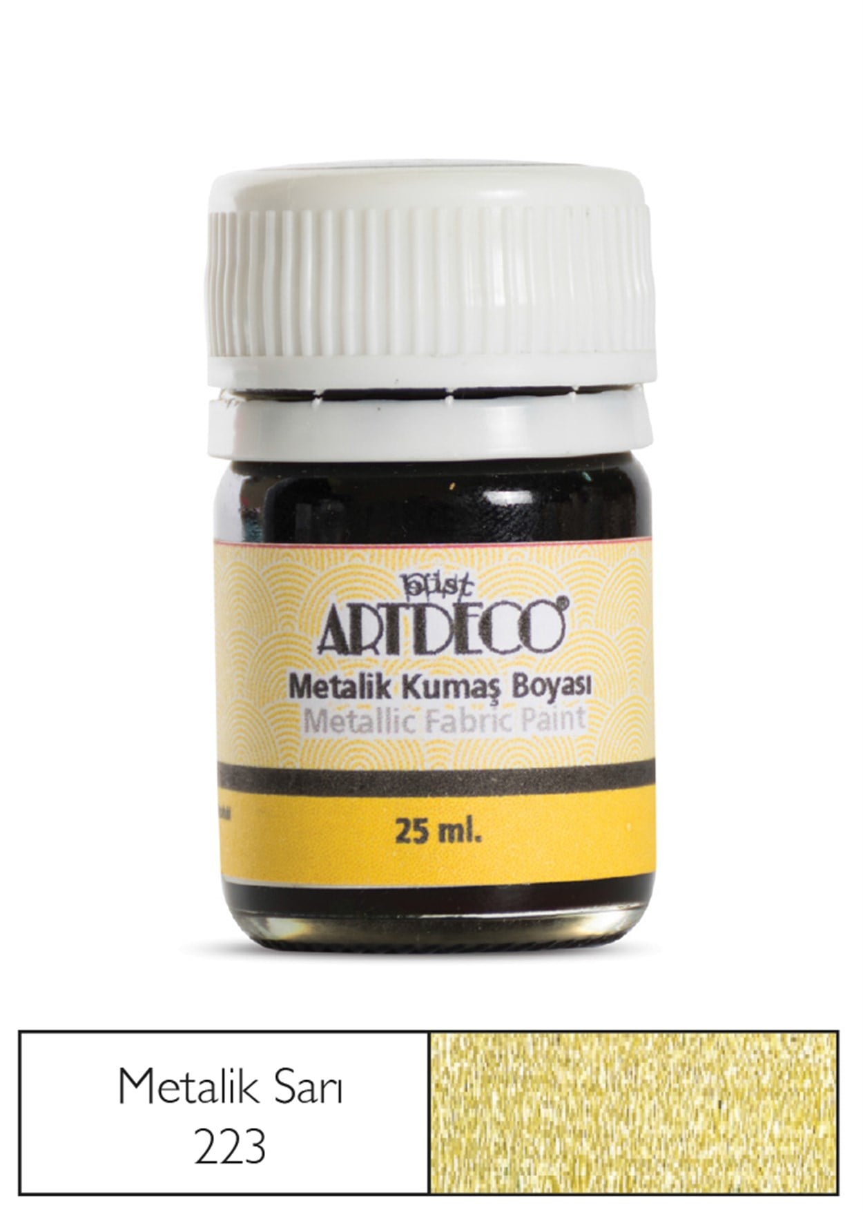 Artdeco Metalik Kumaş Boyası 25ml Sarı 223