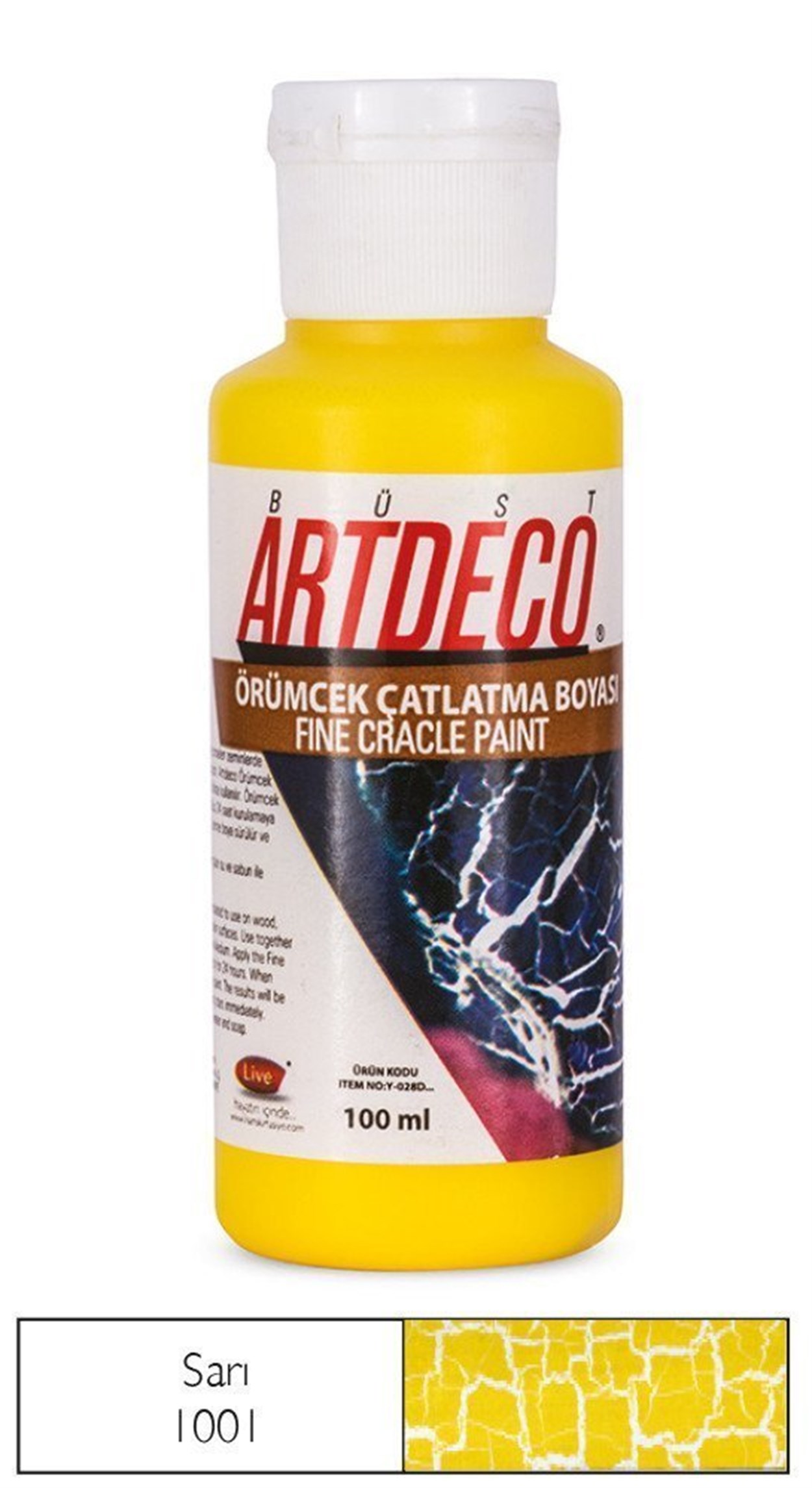 Artdeco Örümcek Çatlatma Boyası 100ml Sarı 1001